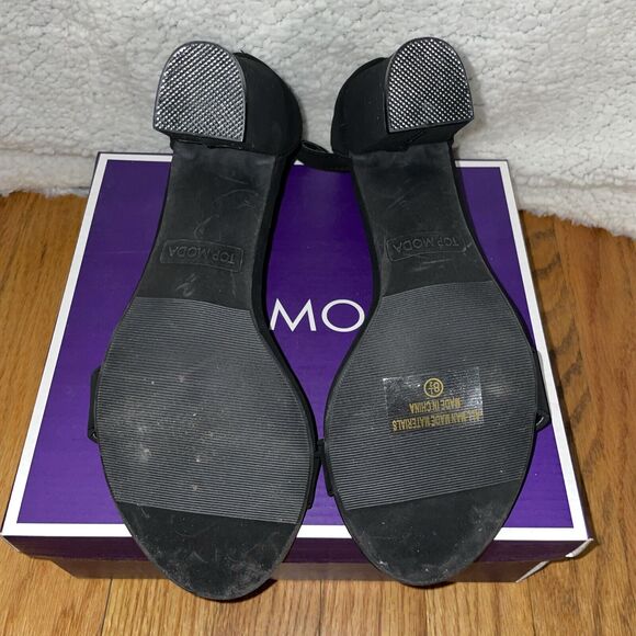 Top Moda Hannah Chunky Heel Sandal Black Size 8.5 - Picture 9 of 13